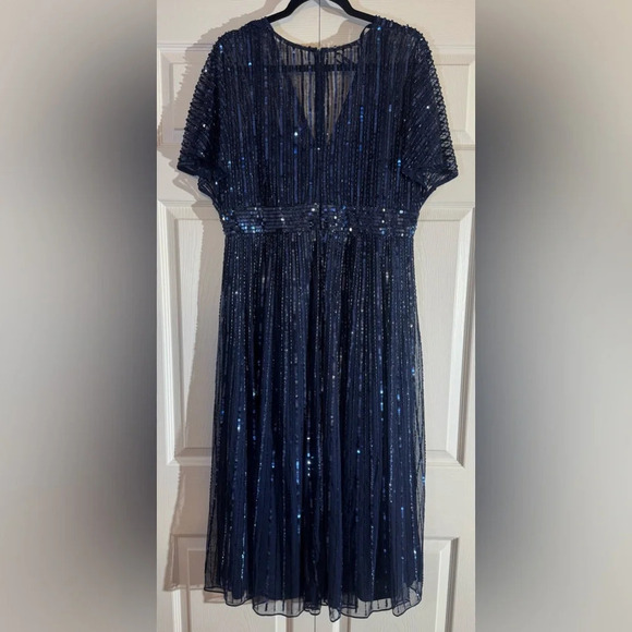 MAC DUGGAL A Line Embellished Short Sleeve Dress NWT Style 14007 - Picture 8 of 8